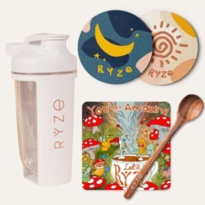 shaker bottle + spoon + free gifts